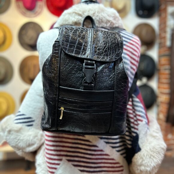 BRAND NEW Leather Backpack in Black main image 4